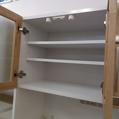 ★リユースのサカイつくば店★TK7065 クラフトコガ 食器棚 ナチュラル H184×D49×W91 クリーニング済みの画像