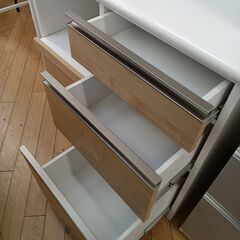 ★リユースのサカイつくば店★TK7065 クラフトコガ 食器棚 ナチュラル H184×D49×W91 クリーニング済みの画像