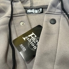 パーカー メンズ 長袖 フード付き ゆったり カジュアル 秋冬 グレー＆ブラック 2XLの画像