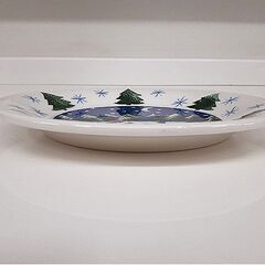 札幌【ニッコー陶器 ウィンターワンダーランド クリスマス】直径17cm スケート遊び プレート 皿 食器 NIKKO 北20条店の画像