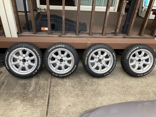 美品！オフ系カスタムに　165 60 R15 77Q タイヤ　ホイール　4本セット　WR110-SIL ワタナベ風　バリ山　オープンカントリー　オプカン　軽自動車　コンパクトカー等