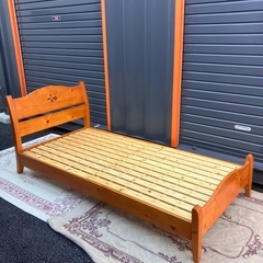 無料　すのこシングルサイズベッド　マットレス汚れ有りますの画像