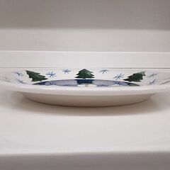 札幌【ニッコー陶器 ウィンターワンダーランド クリスマス】直径17cm 雪だるま スノーマン プレート 皿 食器 NIKKO 北20条店の画像