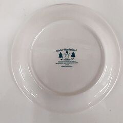 札幌【ニッコー陶器 ウィンターワンダーランド クリスマス】直径17cm 雪だるま スノーマン プレート 皿 食器 NIKKO 北20条店の画像