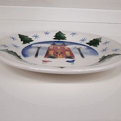 札幌【ニッコー陶器 ウィンターワンダーランド クリスマス】直径17cm クリスマスハウス プレート 皿 食器 NIKKO 北20条店の画像
