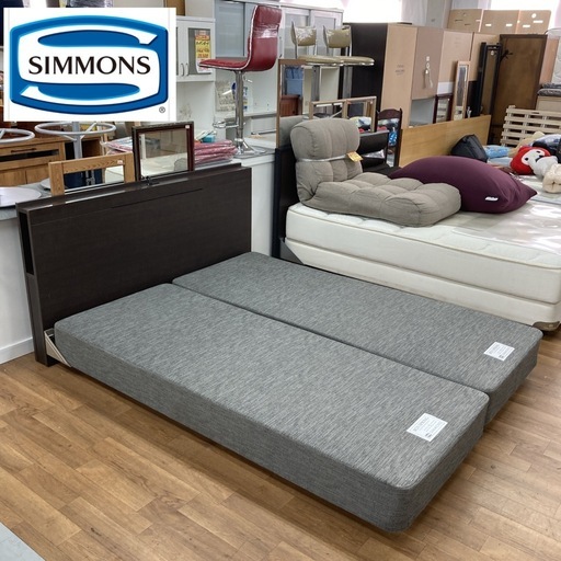 ジモティー限定価格！S024 ⭐ SIMMONS シモンズ BOXSPRING クイーンサイズ 幅160.5cm USED 綺麗