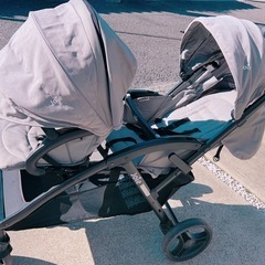 二人乗りベビーカー　トラベルシステム　カトージ　エヴァライトデュオ　アイスナグの画像