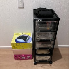 【ネイル道具一式セット】UVランプ3つ付き✨（収納ワゴン付き）11/5(水)までの画像