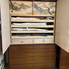 桐引き出し付き整理タンス【昭和レトロ】の画像