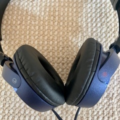 SONY 有線ヘッドホン 折り畳み 伸縮 紺×青 メタリックブルーの画像