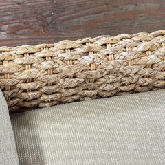 A1754🌟配送♻️設置🉑‼️3点セットアジアン家具 2人掛けソファ　+ 1掛けソファー+オットマンアジアンソファ 🌟の画像