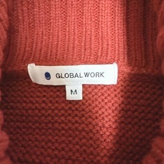 グローバルワーク　タートルネックニットセーター　赤　【Ｍ】　ゆったりシルエット の画像