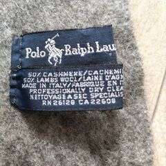 カシミア　ラムウールマフラー　グレー　USED　洗濯済　子供　学生　大人　男女兼用の画像