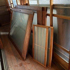 急ぎ★ガラス戸★木枠引き戸ほし★レトロ★アンティークの画像