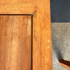 サ2510-418 唐木家具風 サイドテーブルセット 椅子2脚付き ※バラ売り不可 キズ汚れ有りの画像