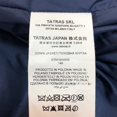 ジモティ割引有★【ジャングルジャングル岸和田店】TATRAS タトラス キッズ　ダウンジャケット KTM18A4004 140cm　南大阪 岸和田市 貝塚市 泉佐野市 和泉市 忠岡町 熊取町の画像
