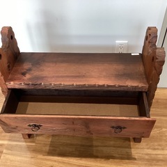 引き出し付き木製ベンチ【町田市再生家具】　252178の画像