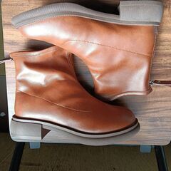 新品 22.5cm レディース ブーツ ブラウン 厚底 シューズ ショートブーツ【B076-Z】の画像