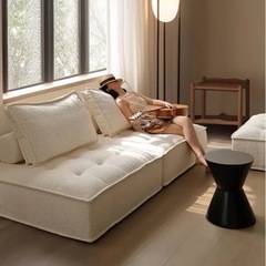 1人がけソファー ブラウン 軽い 洗濯可 新品 未使用の画像