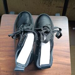 新品 23cm レディース ブーツ ブラック 厚底 シューズ ショートブーツ【B077-Z】の画像