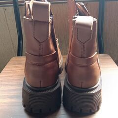 新品 22.5cm レディース ブーツ ブラウン 厚底 シューズ ショートブーツ【B078-Z】の画像