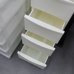 ③プラチェスト 5段 引出し ホワイト 白 衣類収納 幅34cm スリム 整理タンス 札幌 手稲の画像
