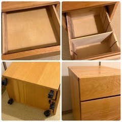 【無印良品】無垢材デスクキャビネットの画像