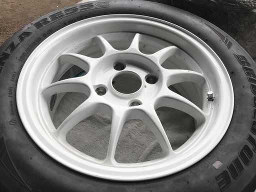 軽量☆美品☆ENKEI エンケイ ES-TARMAC ESターマック 15インチ 6.5J OFF +40 PCD 114.3 4H 225/45R16 Sタイヤインテグラ シルビア マークⅡ