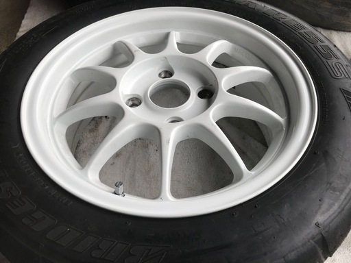 軽量☆美品☆ENKEI エンケイ ES-TARMAC ESターマック 15インチ 6.5J OFF +40 PCD 114.3 4H 225/45R16 Sタイヤインテグラ シルビア マークⅡ