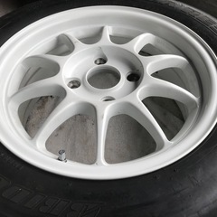 軽量☆美品☆ENKEI エンケイ ES-TARMAC ESターマック 15インチ 6.5J OFF +40 PCD 114.3 4H 225/45R16 Sタイヤインテグラ シルビア マークⅡの画像