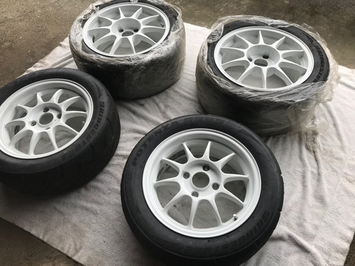 軽量☆美品☆ENKEI エンケイ ES-TARMAC ESターマック 15インチ 6.5J OFF +40 PCD 114.3 4H 225/45R16 Sタイヤインテグラ シルビア マークⅡ