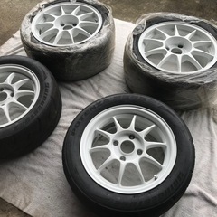 軽量☆美品☆ENKEI エンケイ ES-TARMAC ESターマック 15インチ 6.5J OFF +40 PCD 114.3 4H 225/45R16 Sタイヤインテグラ シルビア マークⅡの画像