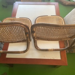 ラタンの座椅子　2個セットの画像