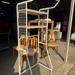 ✨美品 洗濯機上ラック 木目×ホワイト 幅約60〜65cm✨の画像