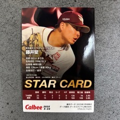 【藤井聖】カルビー プロ野球チップスカード 2025年 スターカードの画像