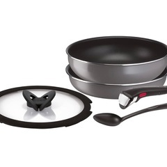 【お話中です】未使用の調理スプーン（おたま）付き ティファールのプライパンとウォックパン 26cm ファミリー向けサイズの画像