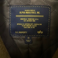 【Y00010】ALPHA INDUSTRIES（アルファインダストリーズ）Pコート　XS(M相当)の画像