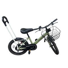  CENTAURi 子供用自転車 グリーン 補助輪付 16インチ 前カゴ付き スタンド無しの画像