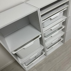 終了【カラーボックス白】引き出し扉付き4個セットの画像