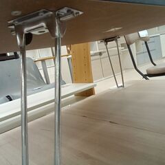 リユースのサカイ栃木店★ジモティ割あり★  ガラス折りたたみテーブル ブラック W75×D50×H33.5 クリーニング済み TC11351の画像