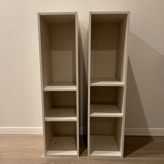 無料 ニトリ カラーボックス　連結できるNカラボ スリム 3段(ホワイトウォッシュ)×2個の画像