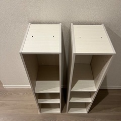 無料 ニトリ カラーボックス　連結できるNカラボ スリム 3段(ホワイトウォッシュ)×2個の画像