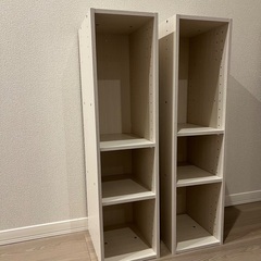 無料 ニトリ カラーボックス　連結できるNカラボ スリム 3段(ホワイトウォッシュ)×2個の画像