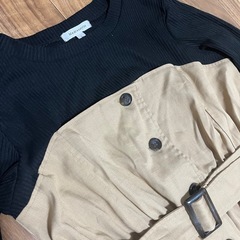 授乳服 ワンピース 秋 春 冬 Lサイズの画像