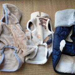 小型犬用　冬服　ボア、フリース　Мサイズ　ハンドメイド　未使用品　3点の画像