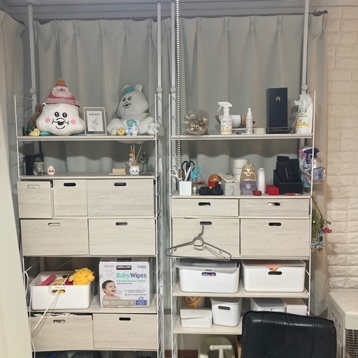 ニトリ　つっぱりラック✖️2　収納箱付