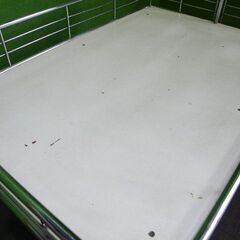 折りたたみスチールワゴン 横幅90cm×奥行60cm (補強バーに若干歪みあり)■陳列・セール・催事■I-217の画像