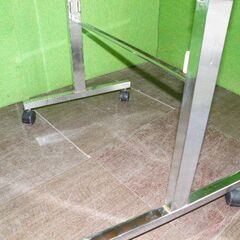 折りたたみスチールワゴン 横幅90cm×奥行60cm (補強バーに若干歪みあり)■陳列・セール・催事■I-217の画像