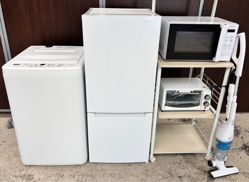 2022年 ヤマダ電機お揃い家電5点セット  冷蔵庫117L + 洗濯機6kg + 電子レンジ + オーブントースター + スティック