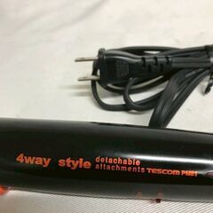 【北見市発】テスコム TESCOM ヘアーアイロン PM51 黒 4way コテ カール ストレート 一人暮らし (E3693wM)の画像